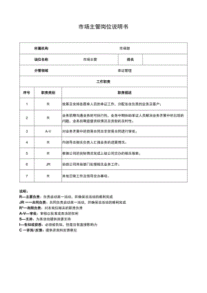 市场主管岗位说明书.docx