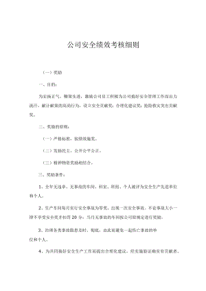 某公司安全绩效考核细则.docx
