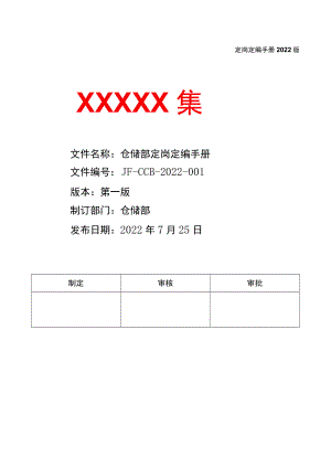 仓储部岗位定岗定编手册.docx