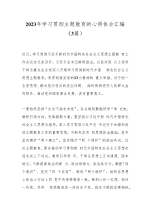 （3篇）2023年学习贯彻主题教育的心得体会汇编.docx