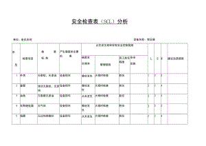 电仪车间变压器 安全检查表 （SCL）分析.docx