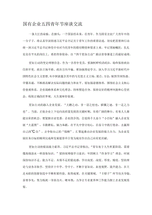 国有企业五四青年节座谈交流.docx