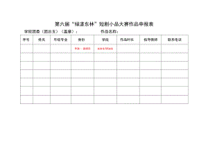 第六届“绿漾东林”短剧小品大赛作品申报表.docx
