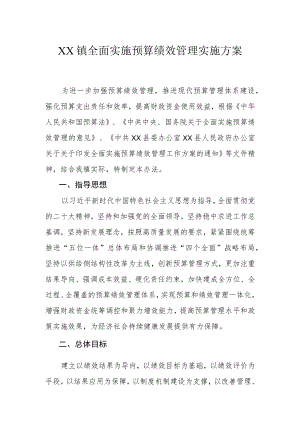 XX镇全面实施预算绩效管理实施方案.docx