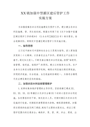 XX镇加强中型灌区建后管护工作实施方案.docx