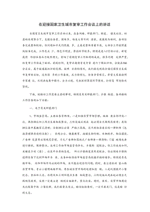在迎接国家卫生城市复审工作会议上的讲话.docx
