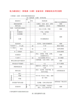 电力建设施工（除氧器(水箱)设备安装）质量验收及评价规程.docx