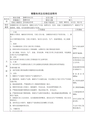 精整车间主任岗位说明书.docx