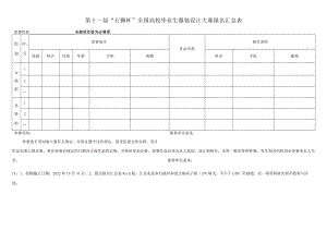 第十一届“石狮杯”全国高校毕业生服装设计大赛报名汇总表.docx