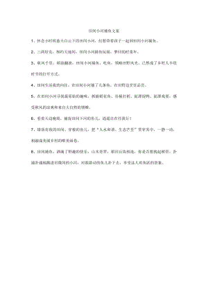 田间小河捕鱼文案.docx