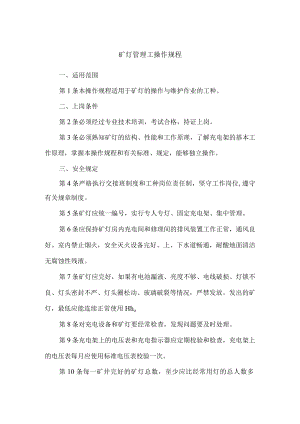 矿灯管理工操作规程.docx