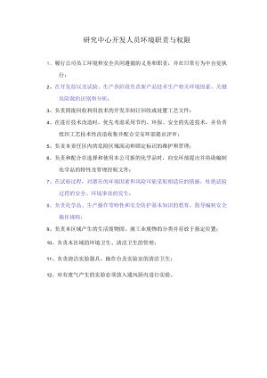 研究中心开发人员环境职责与权限.docx