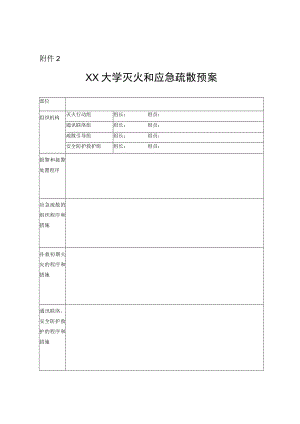 XX大学灭火和应急疏散预案.docx