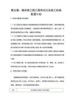 第五章、精装修工程工程劳动力及施工机械配置计划.docx