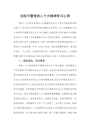 法院干警党的二十大精神学习心得.docx