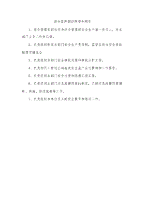 综合管理部经理安全职责.docx