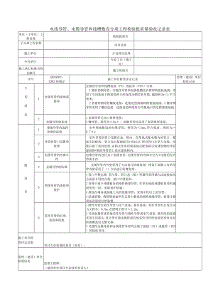 电线导管、电缆导管和线槽敷设分项工程检验批质量验收记录表.docx