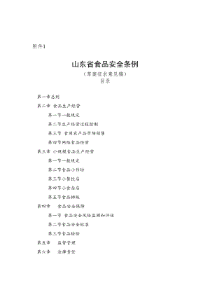 山东省食品安全条例（草案.docx
