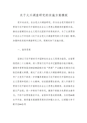 关于大兴调查研究的实施方案模板.docx
