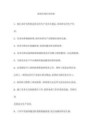 班组长岗位责任制.docx