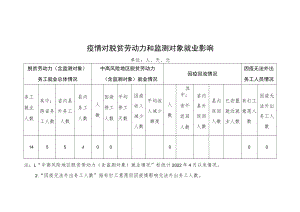 疫情对脱贫劳动力和监测对象就业影响调查表.docx