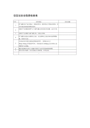 空压站安全隐患检查表.docx