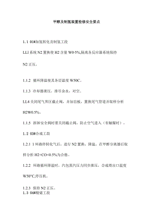 甲醇及制氢装置检修安全要点.docx