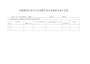 申报黑龙江省中小企业数字化示范标杆企业汇总表.docx