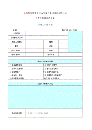 第七期海外华侨华人专业人士回国创业研习班长春投资发展洽谈会.docx