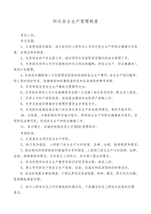 科长安全生产管理制度.docx