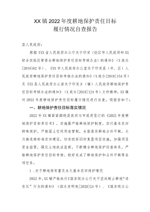 XX镇2022年度耕地保护责任目标履行情况自查报告.docx