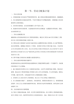 第一节、投标施工组织设计分项—劳动力配备计划.docx