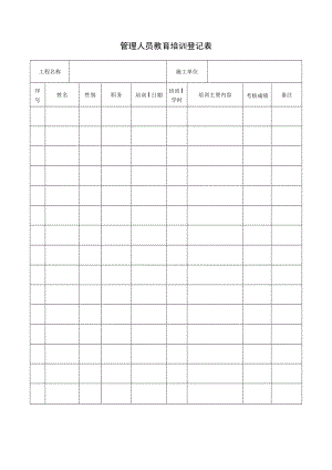 管理人员教育培训登记表.docx