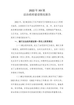 2022年XX镇法治政府建设情况报告.docx