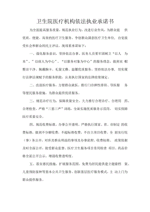 卫生院医疗机构依法执业承诺书.docx