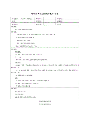 电子商务高级顾问职位说明书.docx