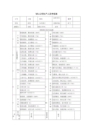 生产人员考核表样板.docx