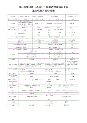 界石海棠地块西区三期周边市政道路工程水土保持方案特性表.docx