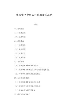 甘肃省“十四五”能源发展规划.docx