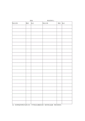 班级财产登记表表模板.docx