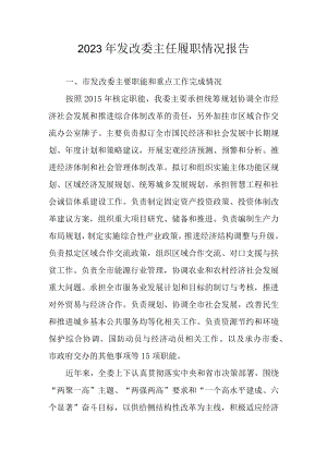2023年发改委主任履职情况报告.docx