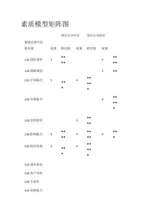 素质模型矩阵图.docx