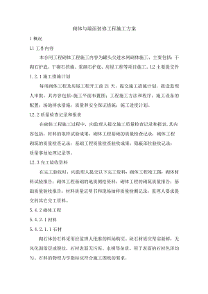 砌体与墙面装修工程施工方案.docx