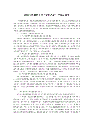 益阳市离退休干部“文化养老”现状与思考.docx