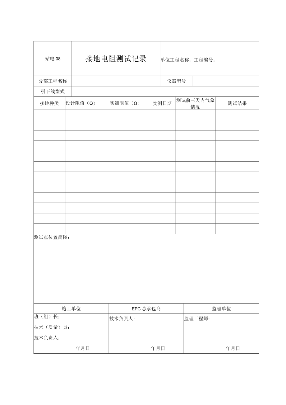 站电08 接地电阻测试记录.docx_第1页