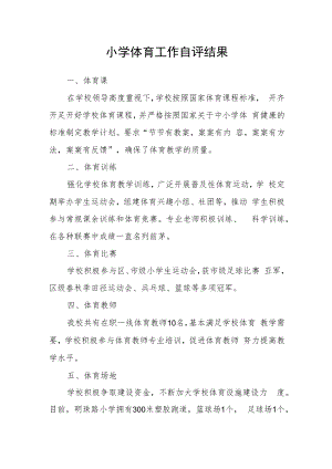 小学体育工作自评结果.docx