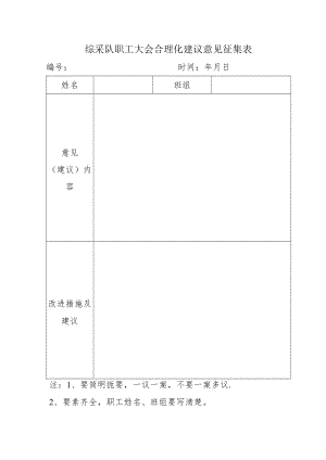 综采队职工大会合理化建议表.docx