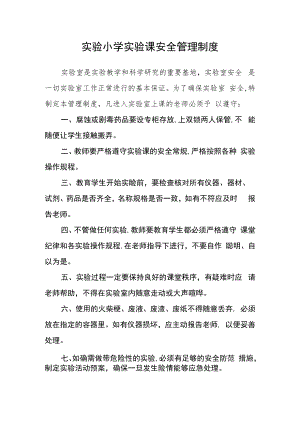实验小学实验课安全管理制度.docx