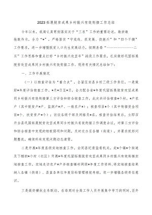2023拓展脱贫成果乡村振兴有效衔接工作总结.docx