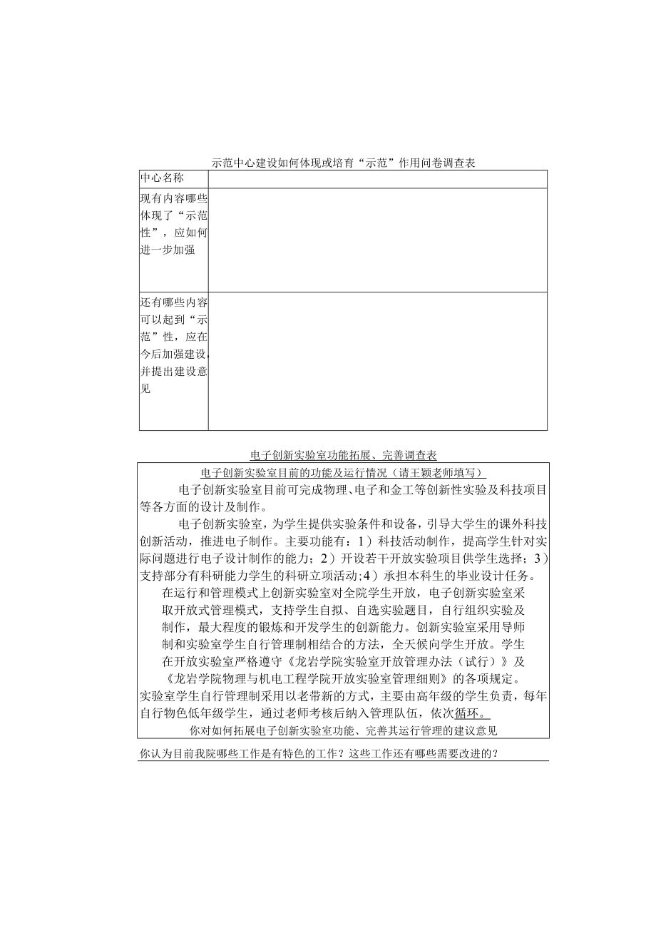 示范中心建设如何体现或培育“示范”作用问卷调查表.docx_第1页